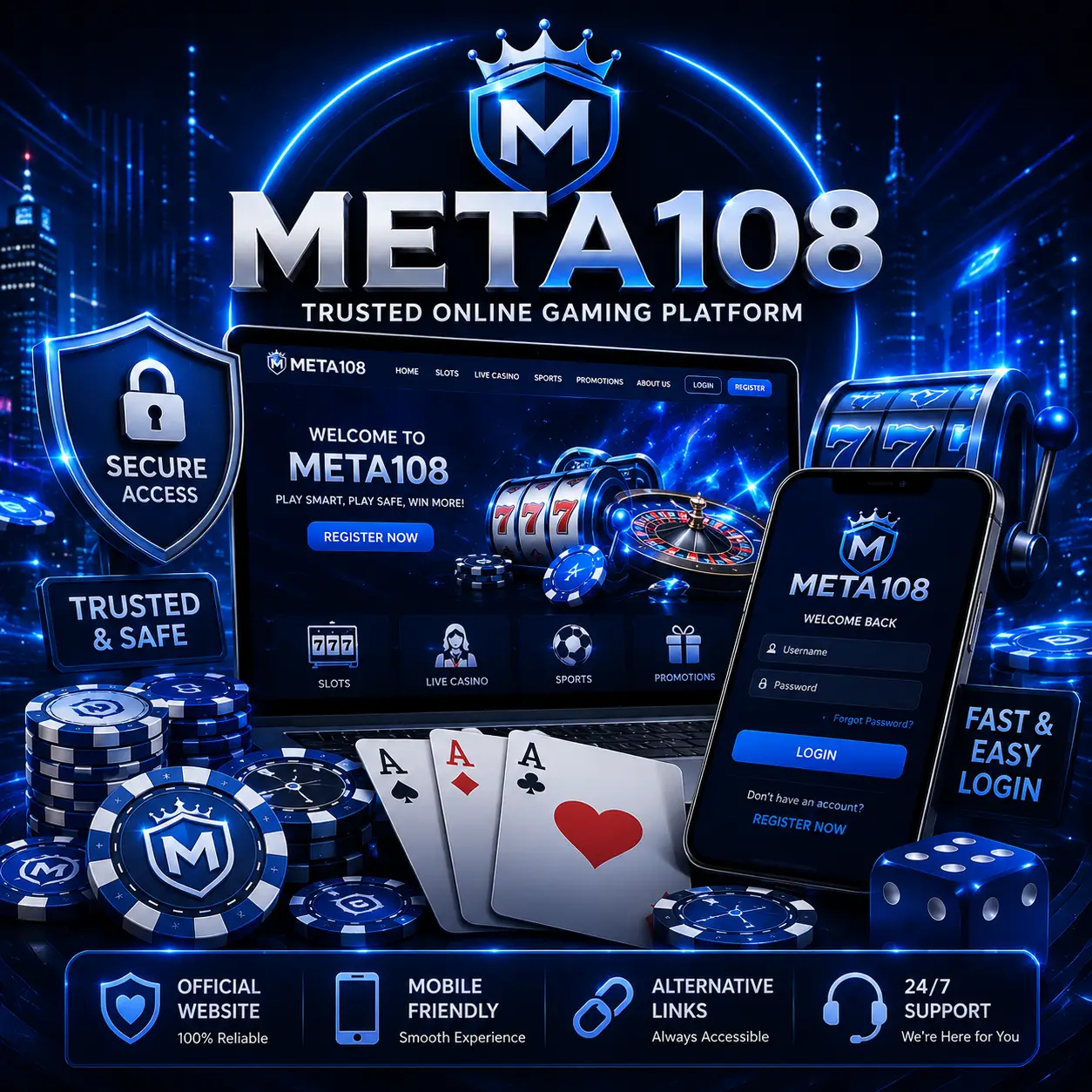 About Meta108 official website, login, registration, alternative links and Meta108 online slots